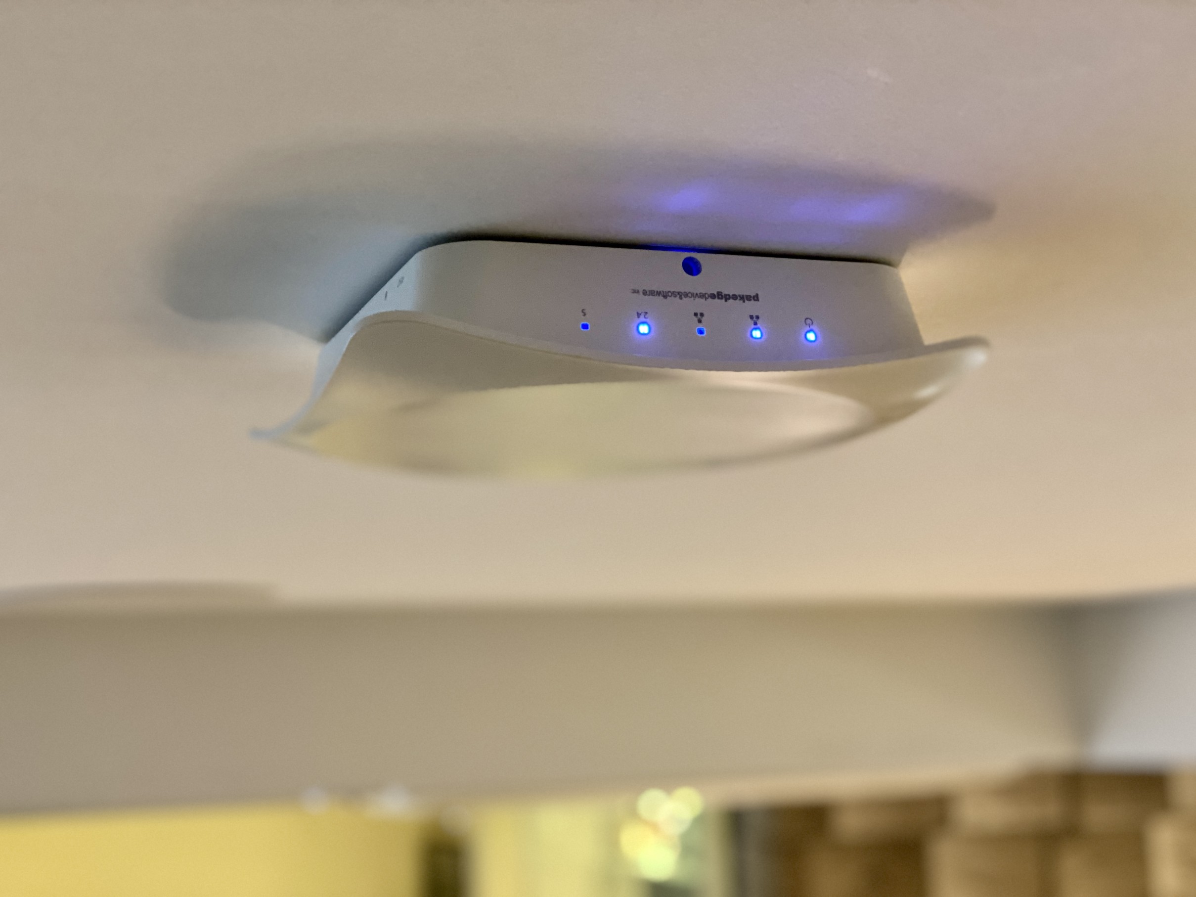 Network access point attached to ceiling