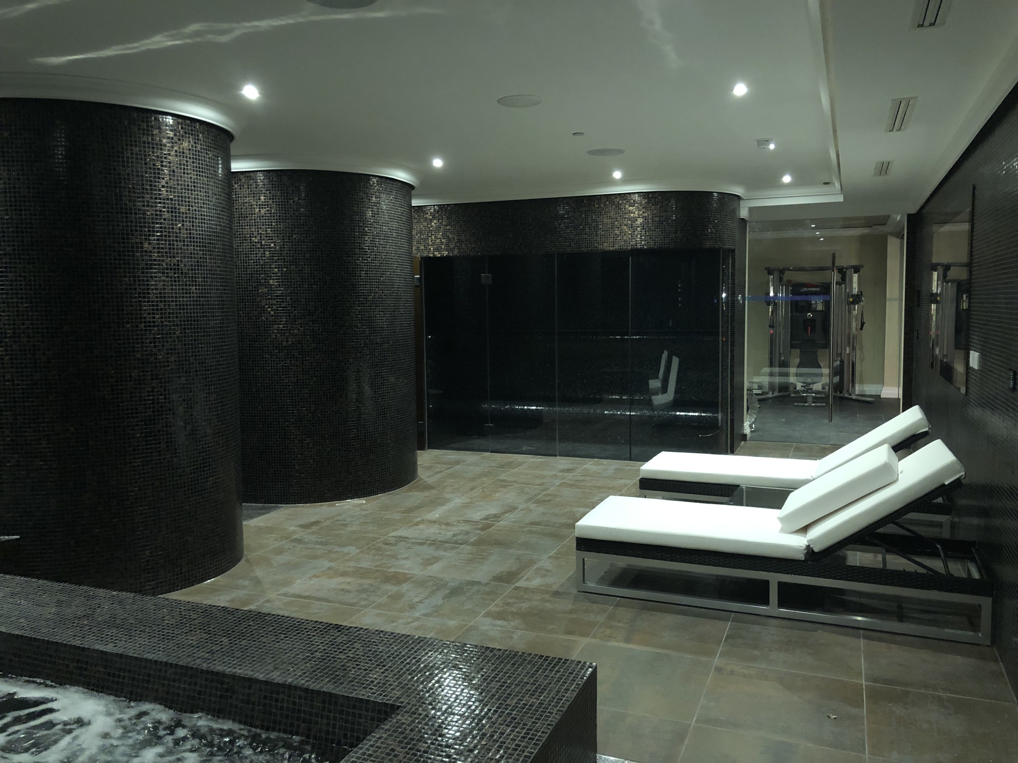 Spa area showcasing ceiling lighting and speakers